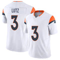 Denver #3 Lutz Player Football V Neck Short Sleeve White Jersey Wil For Men Youth Women Gift