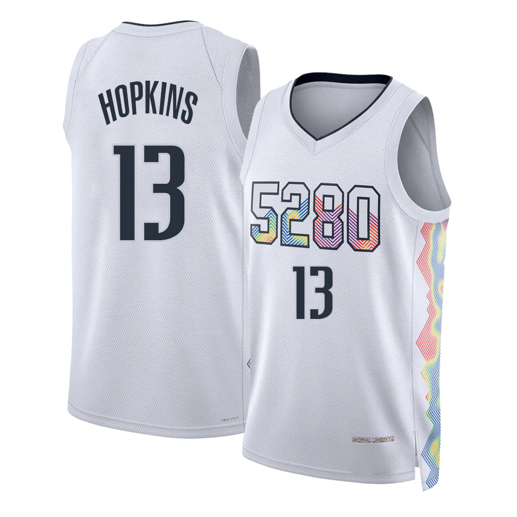 Denver #13 Hopkins Player Basketball Sleeveless White Jersey Bryce For Adult Youth