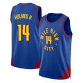 Denver #14 Holmes II Player Basketball Sleeveless Blue Jersey Daron For Adult Youth