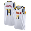 Denver #14 Holmes II Player Basketball Sleeveless White Jersey Daron For Adult Youth