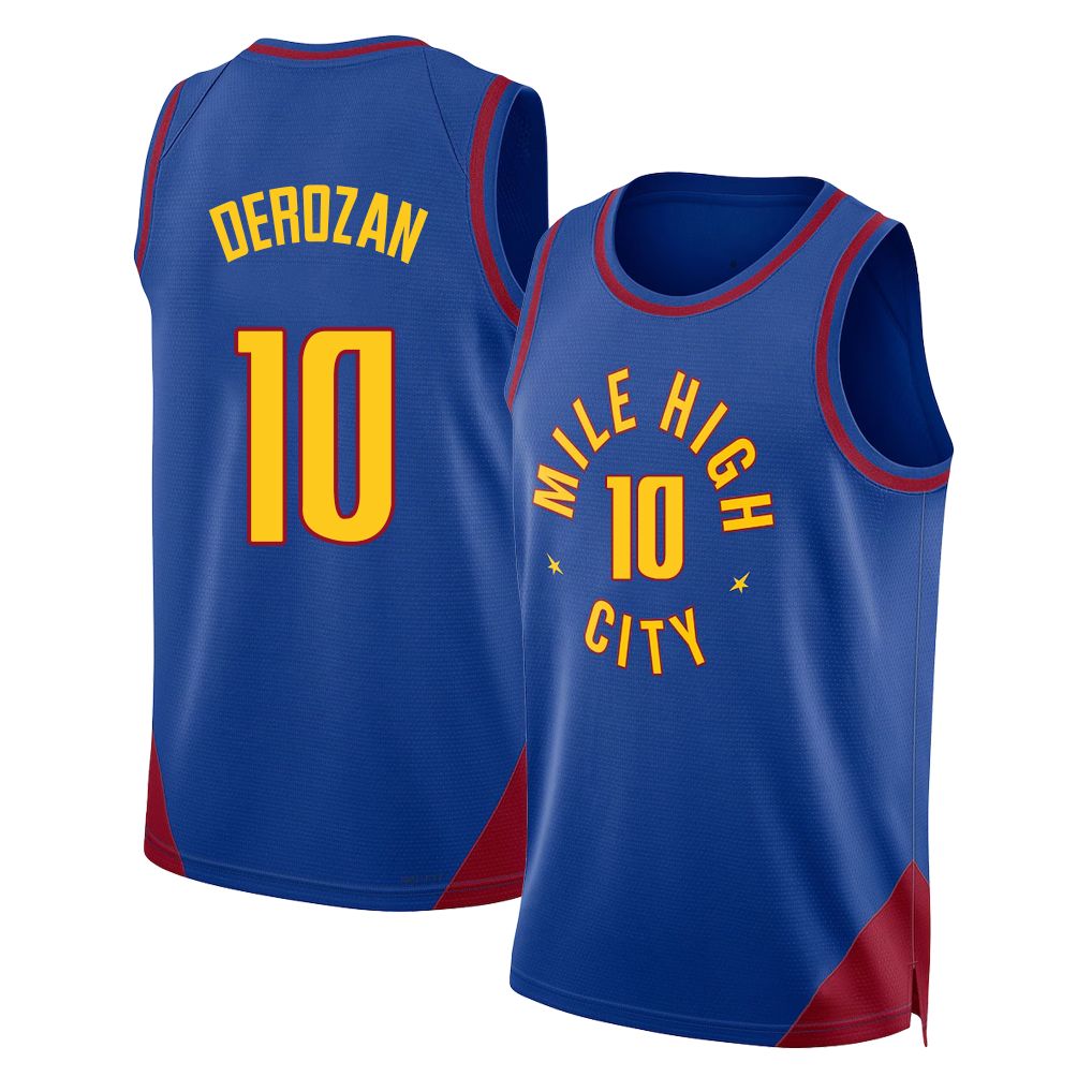 Denver #10 DeRozan Player Basketball Sleeveless Blue Jersey Demar For Adult Youth