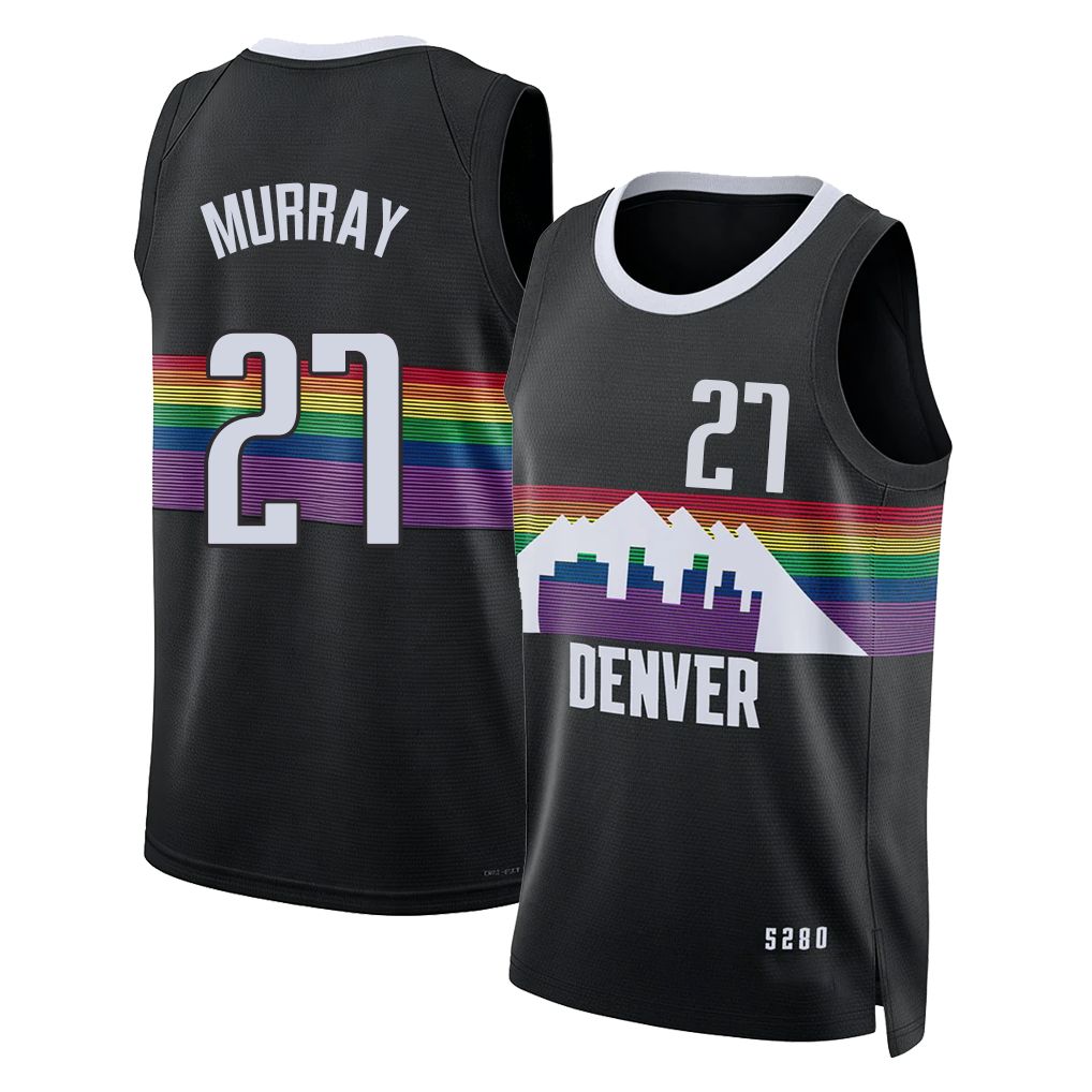 Denver #27 Murray Player Basketball Sleeveless Black Jersey Jamal For Adult Youth