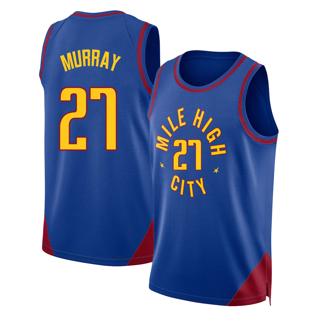 Denver #27 Murray Player Basketball Sleeveless Blue Jersey Jamal For Adult Youth