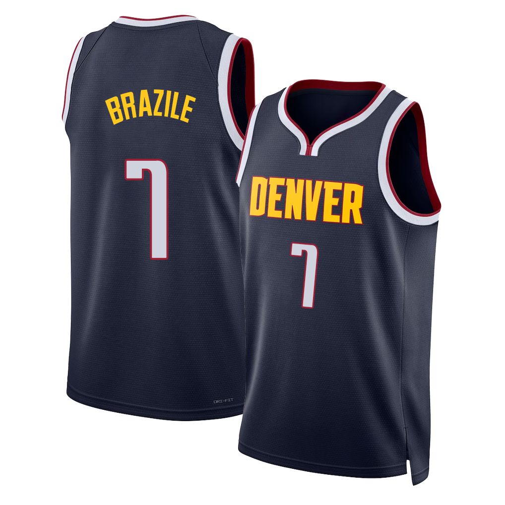 Denver #7 Brazile Player Basketball Sleeveless Navy Jersey Trevon For Adult Youth