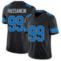 Detroit #99 Hassanein Player Football V Neck Short Sleeve Black Jersey Ahmed For Men Youth Women Gift