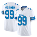 Detroit #99 Hassanein Player Football V Neck Short Sleeve White Jersey Ahmed For Men Youth Women Gift