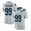 Detroit #99 Hassanein Player Football V Neck Short Sleeve Silver Jersey Ahmed For Men Youth Women Gift