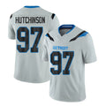 Detroit #97 Hutchinson Player Football V Neck Short Sleeve Silver Jersey Aidan For Men Youth Women Gift
