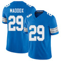Detroit #29 Maddox Player Football V Neck Short Sleeve Blue Jersey Avonte For Men Youth Women Gift
