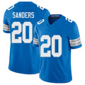 Detroit #20 Sanders Player Football V Neck Short Sleeve Blue Jersey Barry For Men Youth Women Gift