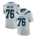 Detroit #76 Miller Player Football V Neck Short Sleeve Silver Jersey Blake For Men Youth Women Gift