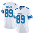 Detroit #89 Wright Player Football V Neck Short Sleeve White Jersey Brock For Men Youth Women Gift