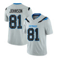 Detroit #81 Johnson Player Football V Neck Short Sleeve Silver Jersey Calvin For Men Youth Women Gift