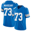 Detroit #73 Mahogany Player Football V Neck Short Sleeve Blue Jersey Christian For Men Youth Women Gift