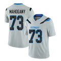 Detroit #73 Mahogany Player Football V Neck Short Sleeve Silver Jersey Christian For Men Youth Women Gift