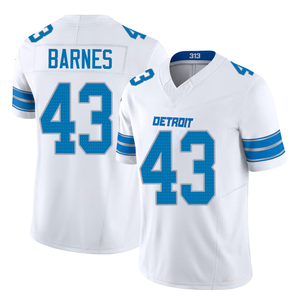 Detroit #43 Rucker Player Football V Neck Short Sleeve White Jersey De'Shawn For Men Youth Women Gift