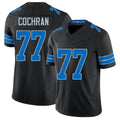 Detroit #77 Cochran Player Football V Neck Short Sleeve Black Jersey Devin For Men Youth Women Gift
