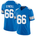 Detroit #66 O'Neill Player Football V Neck Short Sleeve Blue Jersey Eric For Men Youth Women Gift