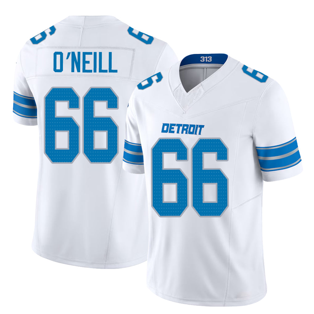 Detroit #66 O'Neill Player Football V Neck Short Sleeve White Jersey Eric For Men Youth Women Gift