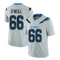 Detroit #66 O'Neill Player Football V Neck Short Sleeve Silver Jersey Eric For Men Youth Women Gift