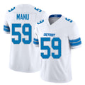 Detroit #59 Manu Player Football V Neck Short Sleeve White Jersey Giovanni For Men Youth Women Gift