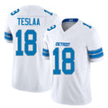 Detroit #18 TeSlaa Player Football V Neck Short Sleeve White Jersey Isaac For Men Youth Women Gift