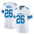 Detroit #26 Small Player Football V Neck Short Sleeve White Jersey Jabari For Men Youth Women Gift