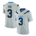 Detroit #3 Fox Player Football V Neck Short Sleeve Silver Jersey Jack For Men Youth Women Gift