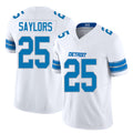 Detroit #25 Saylors Player Football V Neck Short Sleeve White Jersey Jacob For Men Youth Women Gift