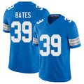 Detroit #39 Bates Player Football V Neck Short Sleeve Blue Jersey Jake For Men Youth Women Gift