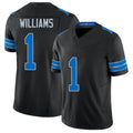 Detroit #1 Williams Player Football V Neck Short Sleeve Black Jersey Jameson For Men Youth Women Gift