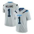 Detroit #1 Williams Player Football V Neck Short Sleeve Silver Jersey Jameson For Men Youth Women Gift