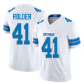 Detroit #41 Rolder Player Football V Neck Short Sleeve White Jersey Jimmy For Men Youth Women Gift