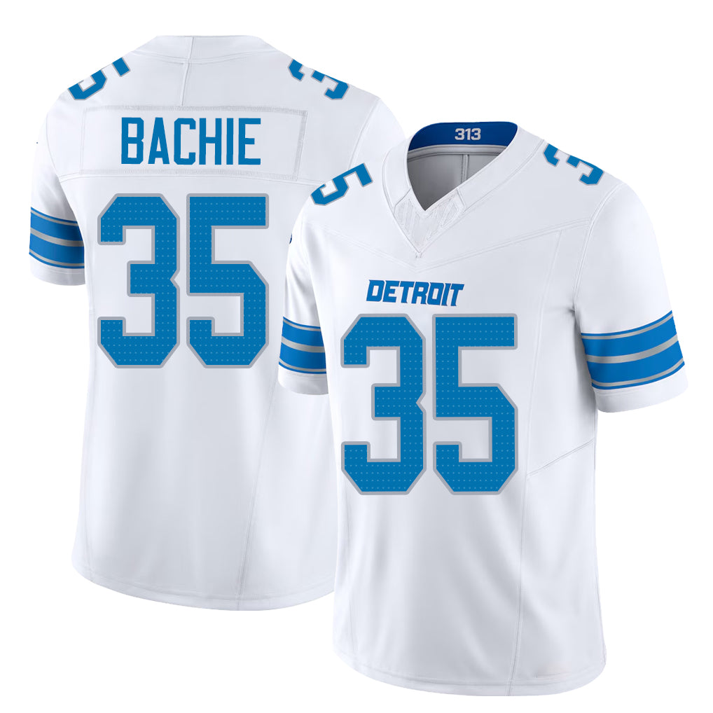 Detroit #35 Bachie Player Football V Neck Short Sleeve White Jersey Joe For Men Youth Women Gift