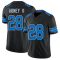 Detroit #28 Abney II Player Football V Neck Short Sleeve Black Jersey Keith For Men Youth Women Gift