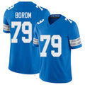 Detroit #79 Borom Player Football V Neck Short Sleeve Blue Jersey Larry For Men Youth Women Gift