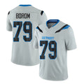 Detroit #79 Borom Player Football V Neck Short Sleeve Silver Jersey Larry For Men Youth Women Gift