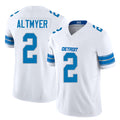Detroit #2 Altmyer Player Football V Neck Short Sleeve White Jersey Luke For Men Youth Women Gift