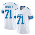 Detroit #71 Frazier Player Football V Neck Short Sleeve White Jersey Miles For Men Youth Women Gift