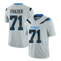 Detroit #71 Frazier Player Football V Neck Short Sleeve Silver Jersey Miles For Men Youth Women Gift