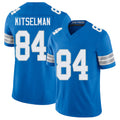 Detroit #84 Kitselman Player Football V Neck Short Sleeve Blue Jersey Miles For Men Youth Women Gift