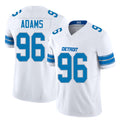 Detroit #96 Adams Player Football V Neck Short Sleeve White Jersey Myles For Men Youth Women Gift