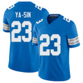 Detroit #23 Ya-Sin Player Football V Neck Short Sleeve Blue Jersey Rock For Men Youth Women Gift