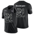 Detroit #21 McCreary Player Football V Neck Short Sleeve Black Jersey Roger For Men Youth Women Gift