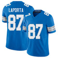 Detroit #87 LaPorta Player Football V Neck Short Sleeve Blue Jersey Sam For Men Youth Women Gift