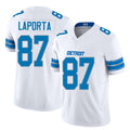 Detroit #87 LaPorta Player Football V Neck Short Sleeve White Jersey Sam For Men Youth Women Gift