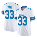 Detroit #33 Vaki Player Football V Neck Short Sleeve White Jersey Sione For Men Youth Women Gift