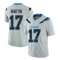 Detroit #17 Martin Player Football V Neck Short Sleeve Silver Jersey Tay For Men Youth Women Gift