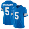 Detroit #5 Bridgewater Player Football V Neck Short Sleeve Blue Jersey Teddy For Men Youth Women Gift
