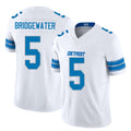 Detroit #5 Bridgewater Player Football V Neck Short Sleeve White Jersey Teddy For Men Youth Women Gift